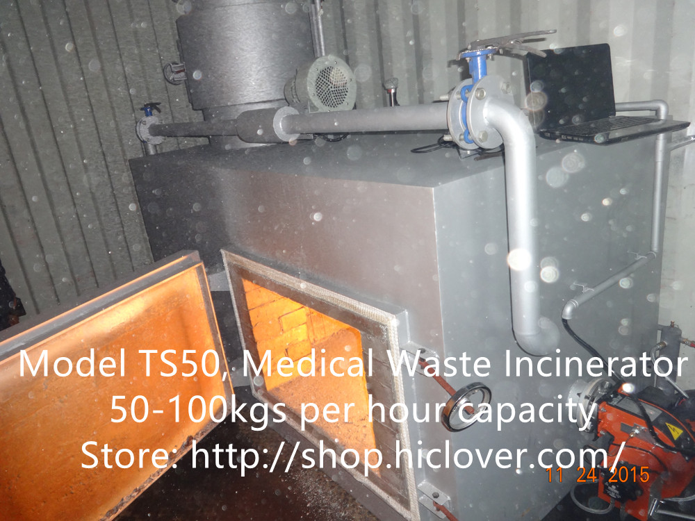 Model TS50, Medical Waste Incinerator 50-100kgs per hour capacity